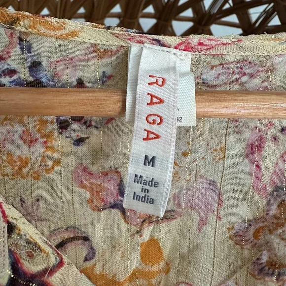 RAGA Button Up Metallic Sheer Blouse - Picture 2 of 7